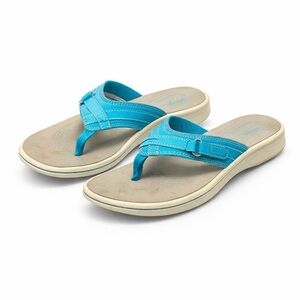 Clarks Women’s Breeze Sea Flip Flop Aqua Synthetic 2 Size 10M​​​​